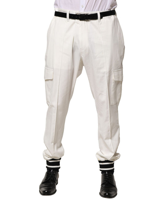 Dolce &amp; Gabbana Vita Bomull Cargo Jogger Herrbyxor