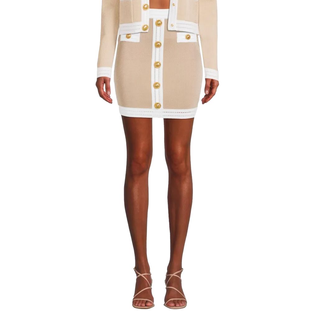 Beige viskos kjol