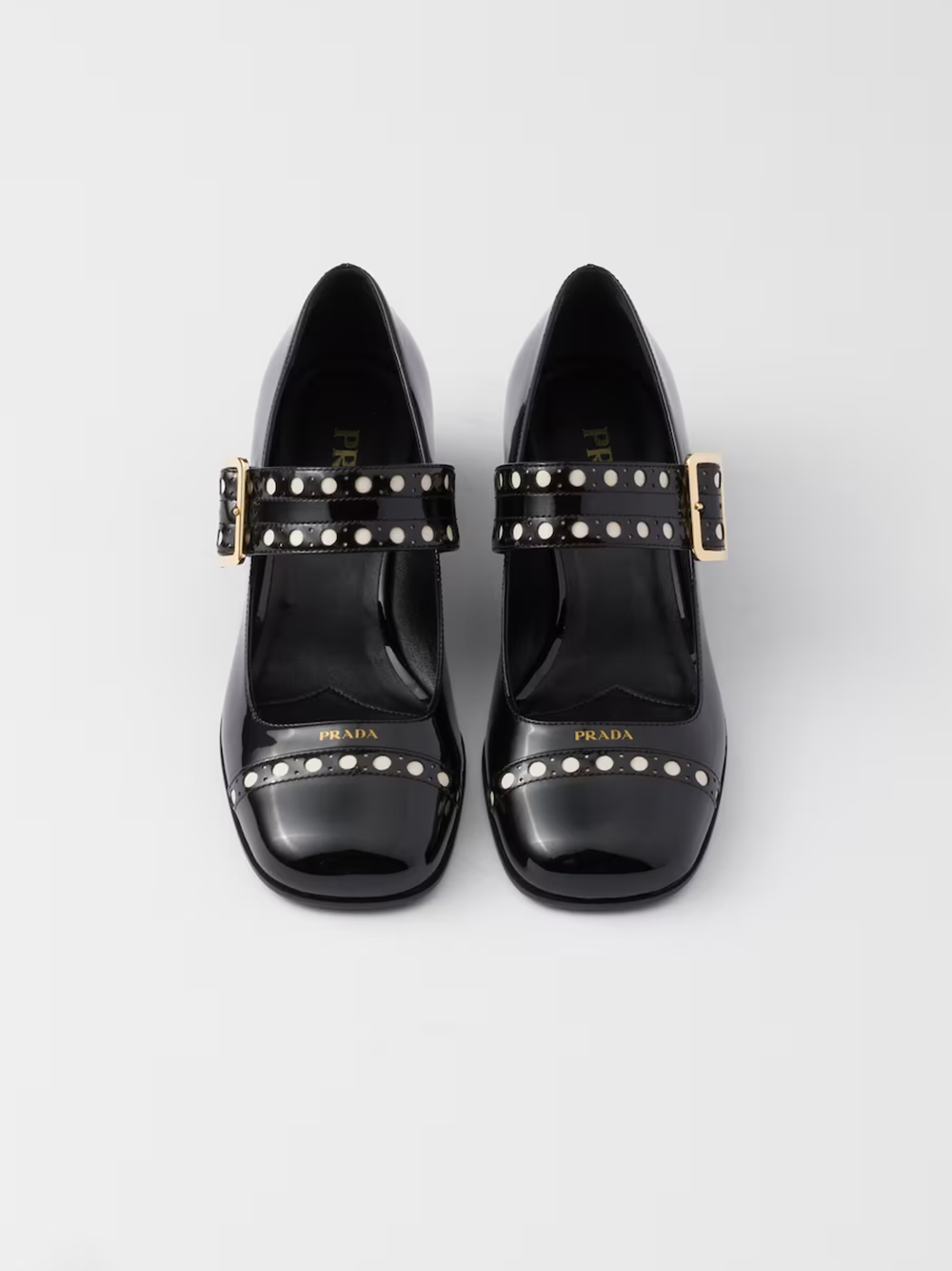Svarta Mary Jane-pumps i lackskinn