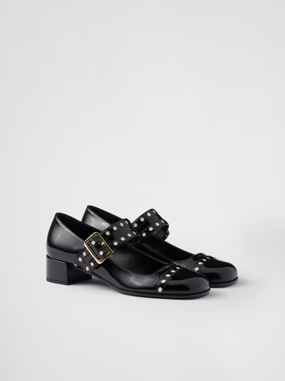 Svarta Mary Jane-pumps i lackskinn