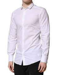 Dolce & Gabbana White GOLD Long Sleeves Dress Formal Shirt