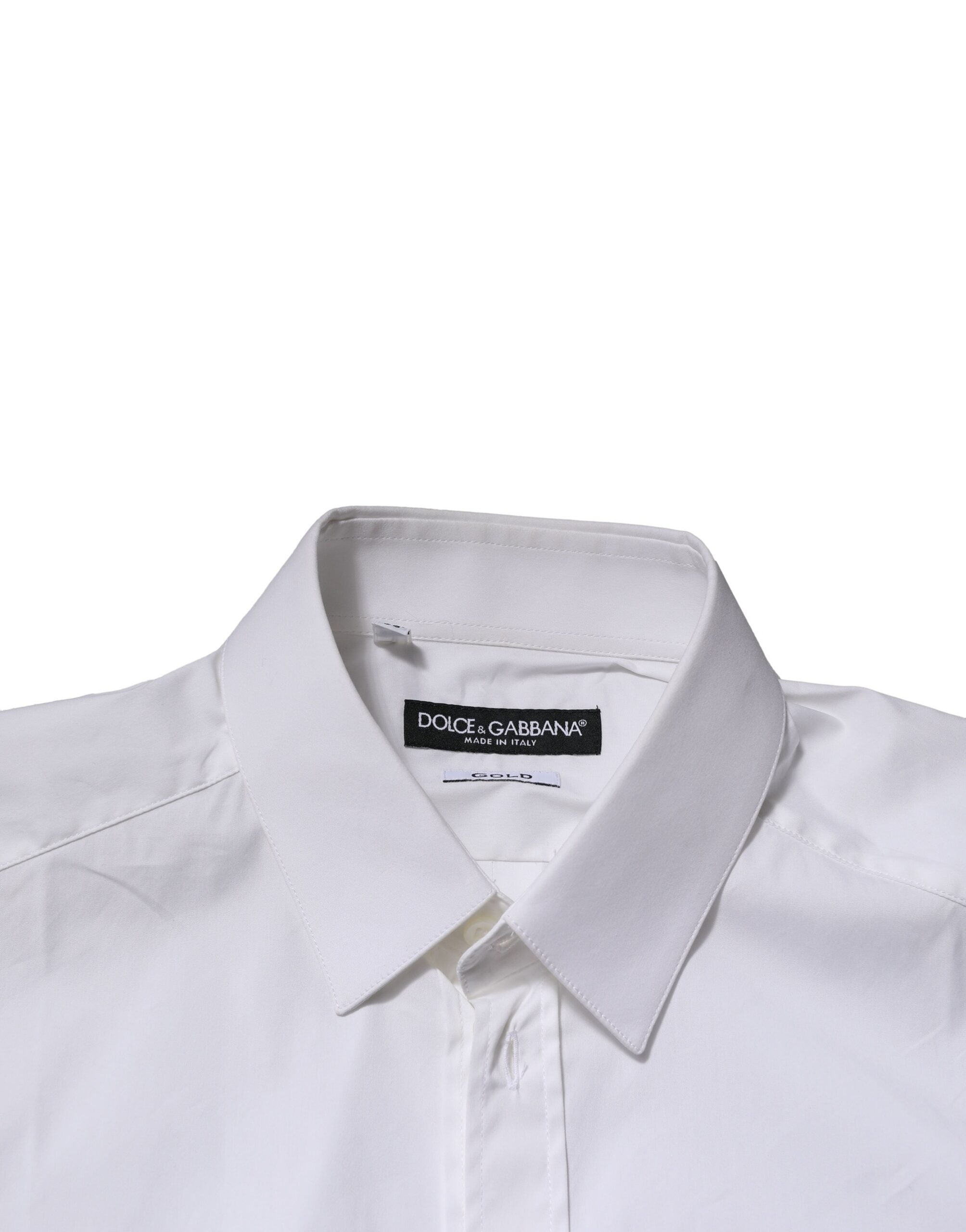 Dolce & Gabbana White GOLD Long Sleeves Dress Formal Shirt