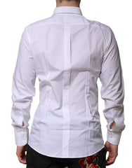 Dolce & Gabbana White GOLD Long Sleeves Dress Formal Shirt