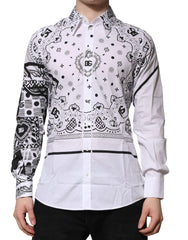 Dolce & Gabbana White MARTINI Bandana Print Formal Shirt