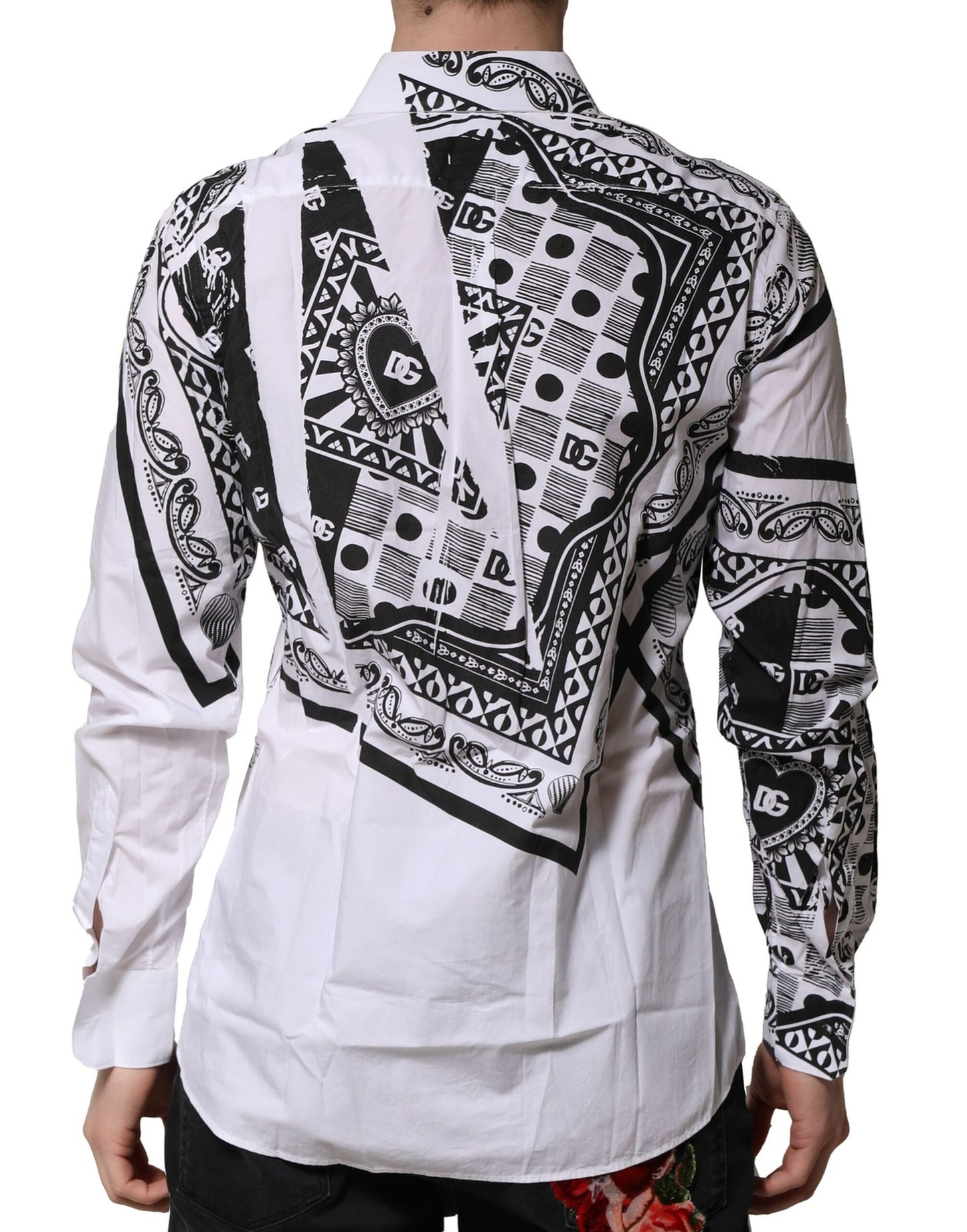 Dolce &amp; Gabbana Vit MARTINI Bandana Mönstrad Festskjorta