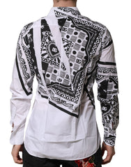 Dolce & Gabbana White MARTINI Bandana Print Formal Shirt