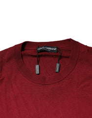 Dolce & Gabbana Maroon Cashmere Crew Neck Sweatshirt Sweater
