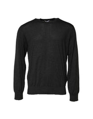 Dolce & Gabbana Gray Long Sleeve Crew Neck Pullover Sweater