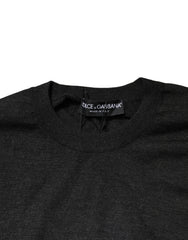 Dolce & Gabbana Gray Long Sleeve Crew Neck Pullover Sweater