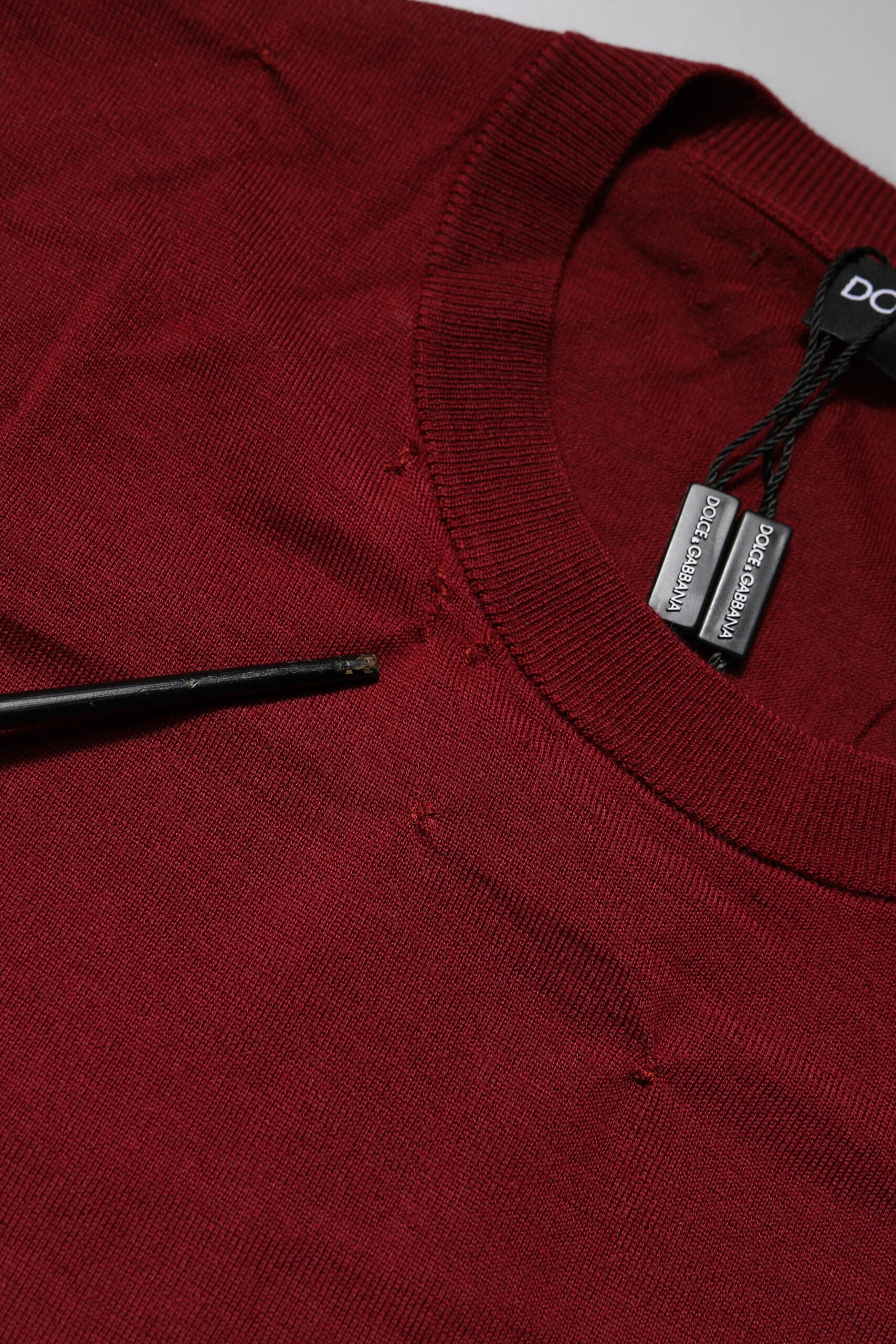 Dolce & Gabbana Maroon Cashmere Crew Neck Sweatshirt Sweater