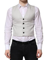 Dolce & Gabbana Gray Wool Dress Formal Men Waistcoat Vest