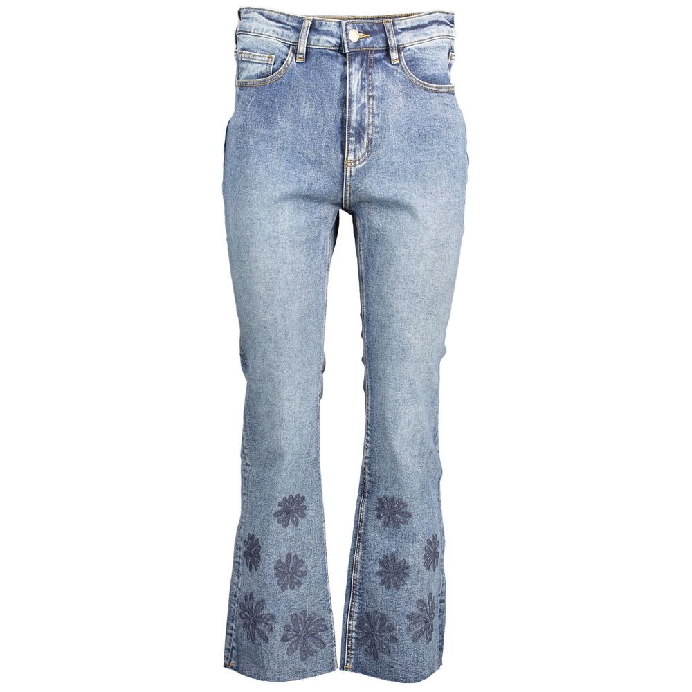 Blå bomullsjeans för kvinnor