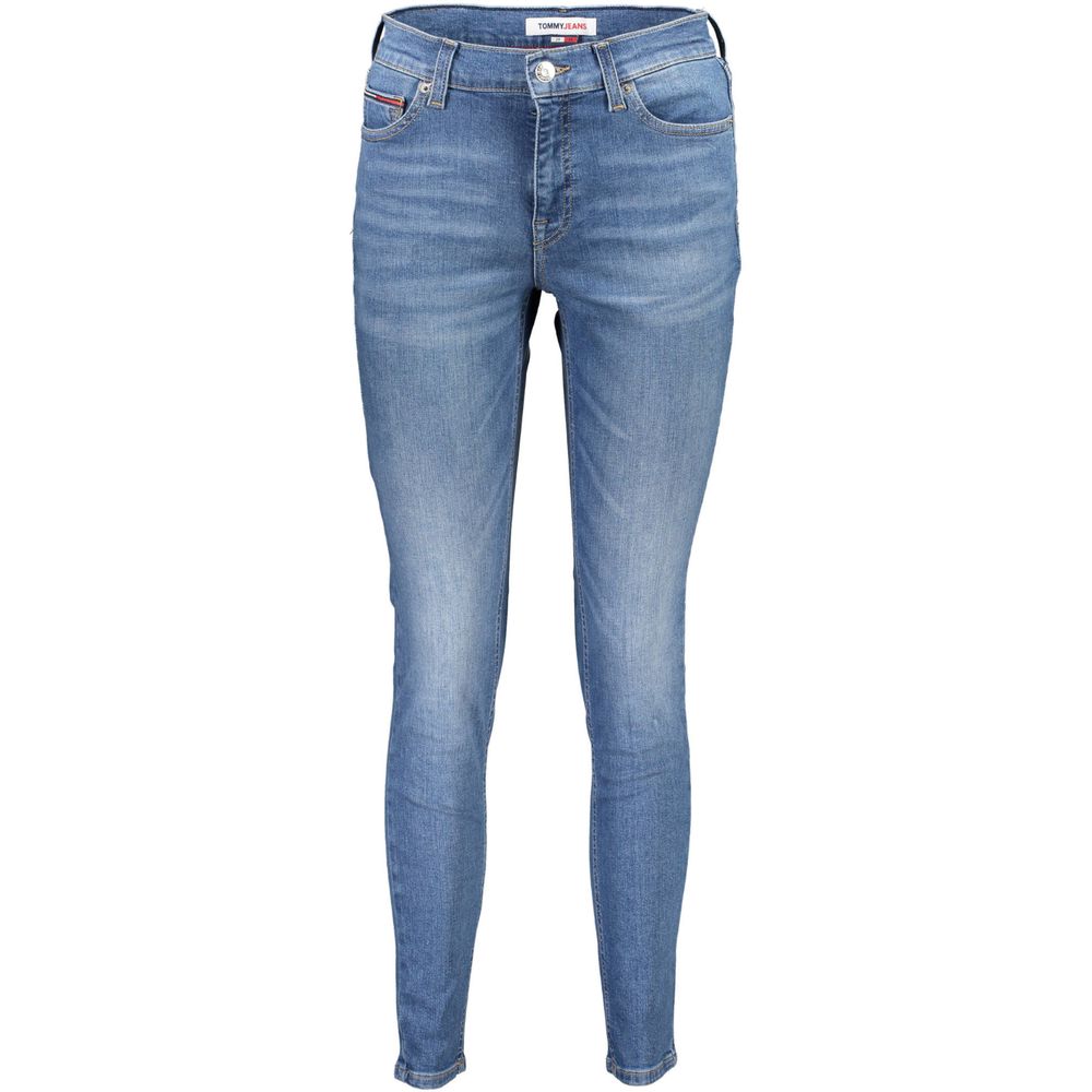 Ljusblå bomulls skinny jeans för kvinnor