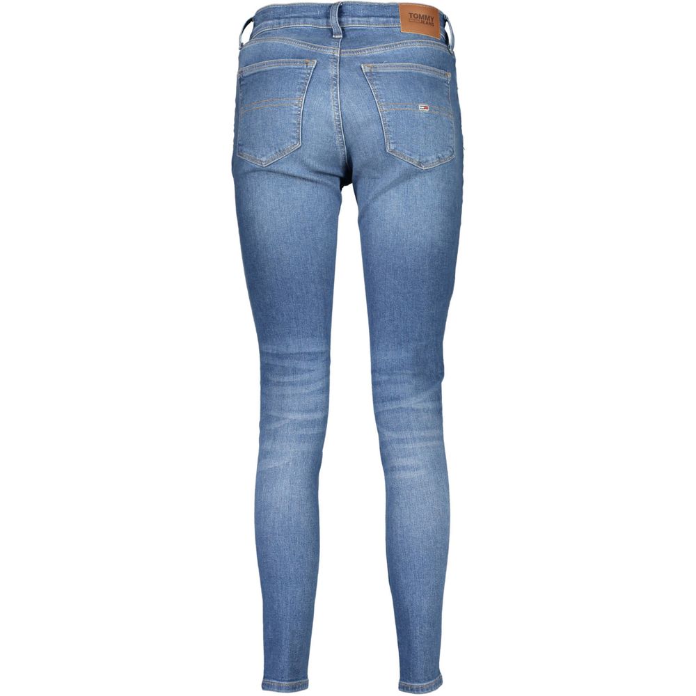 Ljusblå bomulls skinny jeans för kvinnor