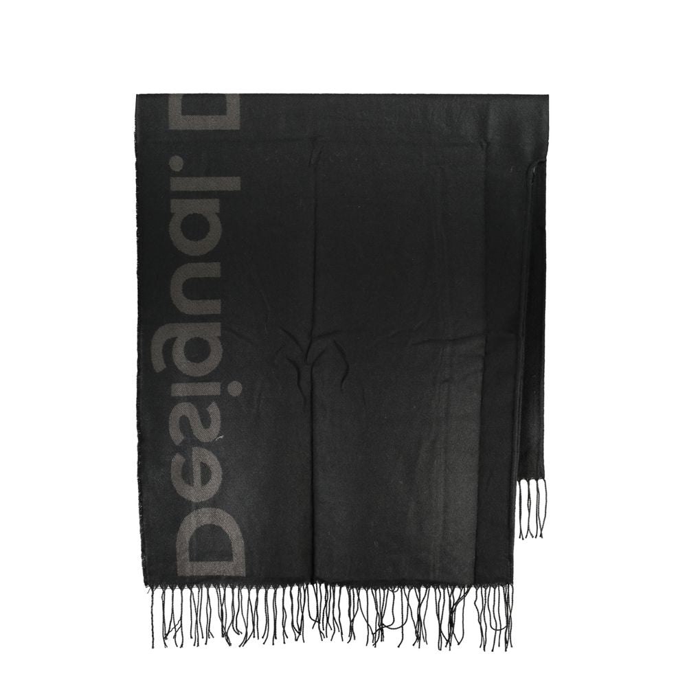Elegant poncho med kontrastdetaljer i tidlös svart