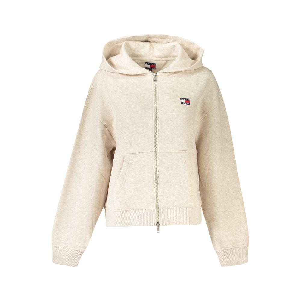 Beige bomullströja för kvinnor
