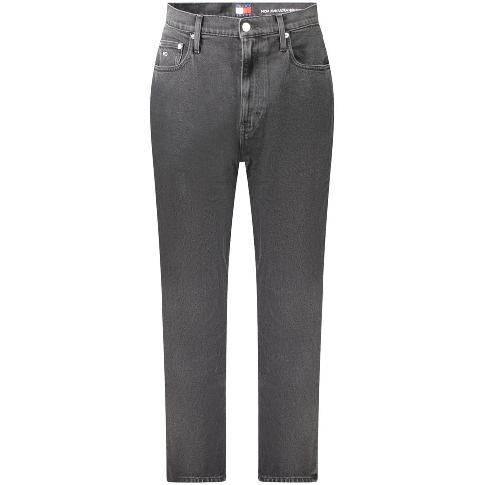 Svarta bomullsjeans för kvinnor