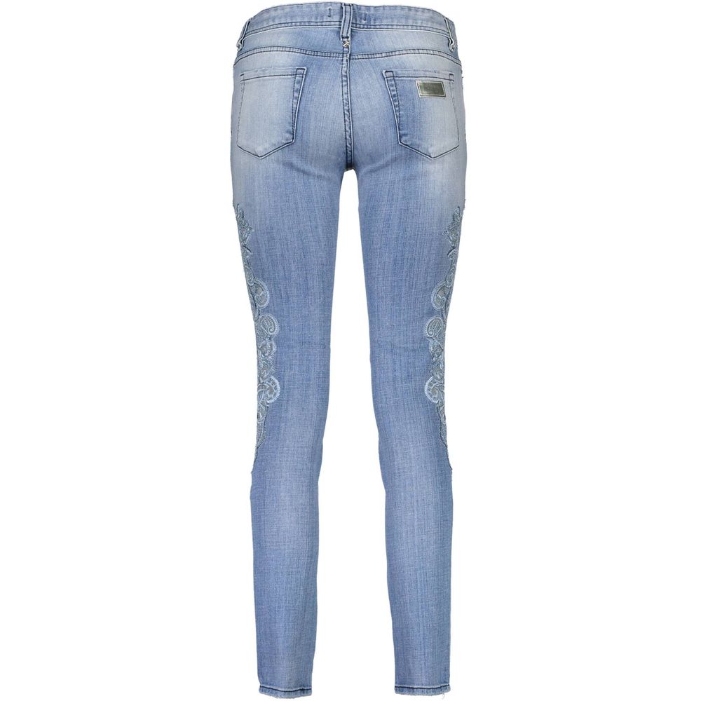Ljusblå bomullsjeans för kvinnor
