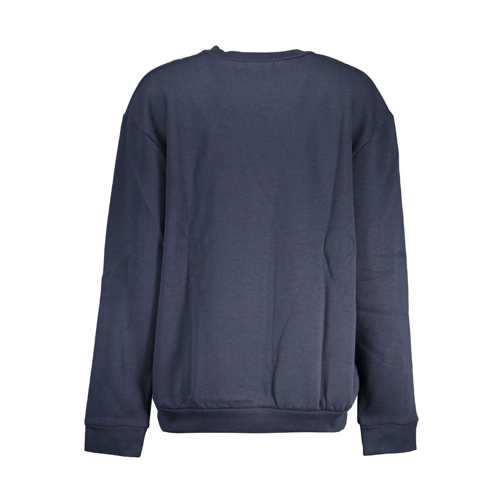 Elegant blå fleece-tröja med rund hals