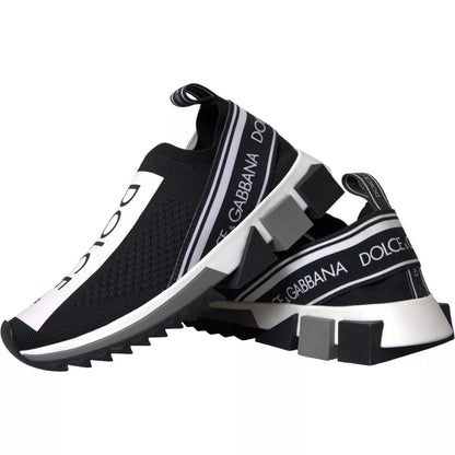 Dolce &amp; Gabbana Svarta Vita Slip On Sorrento Sneakers Skor