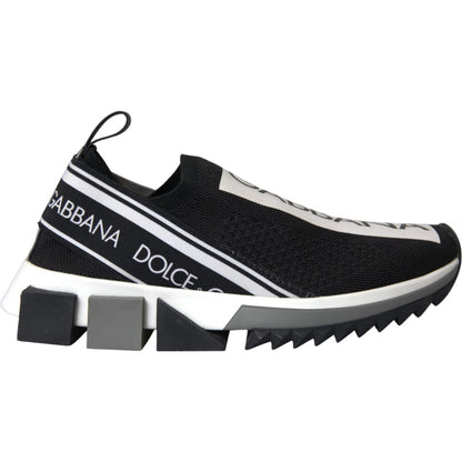Dolce &amp; Gabbana Svarta Vita Slip On Sorrento Sneakers Skor
