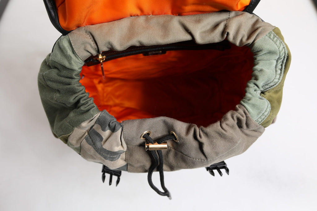 Grön Patchwork-reseryggsäck Militärväska