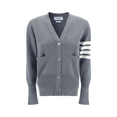 Thom Browne Gray Fleece Wool Cardigan