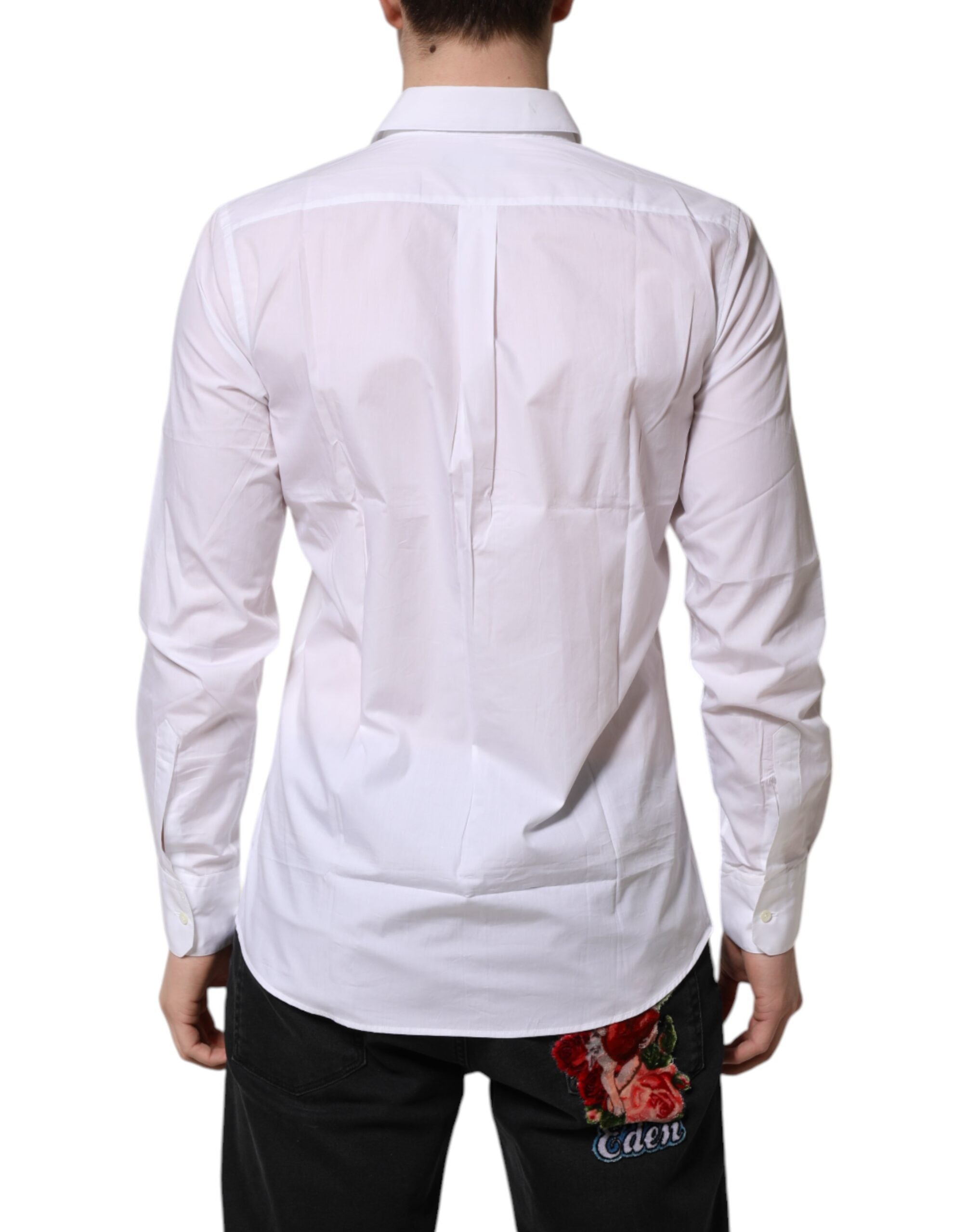 Dolce & Gabbana White Collared Long Sleeves Dress Formal Shirt