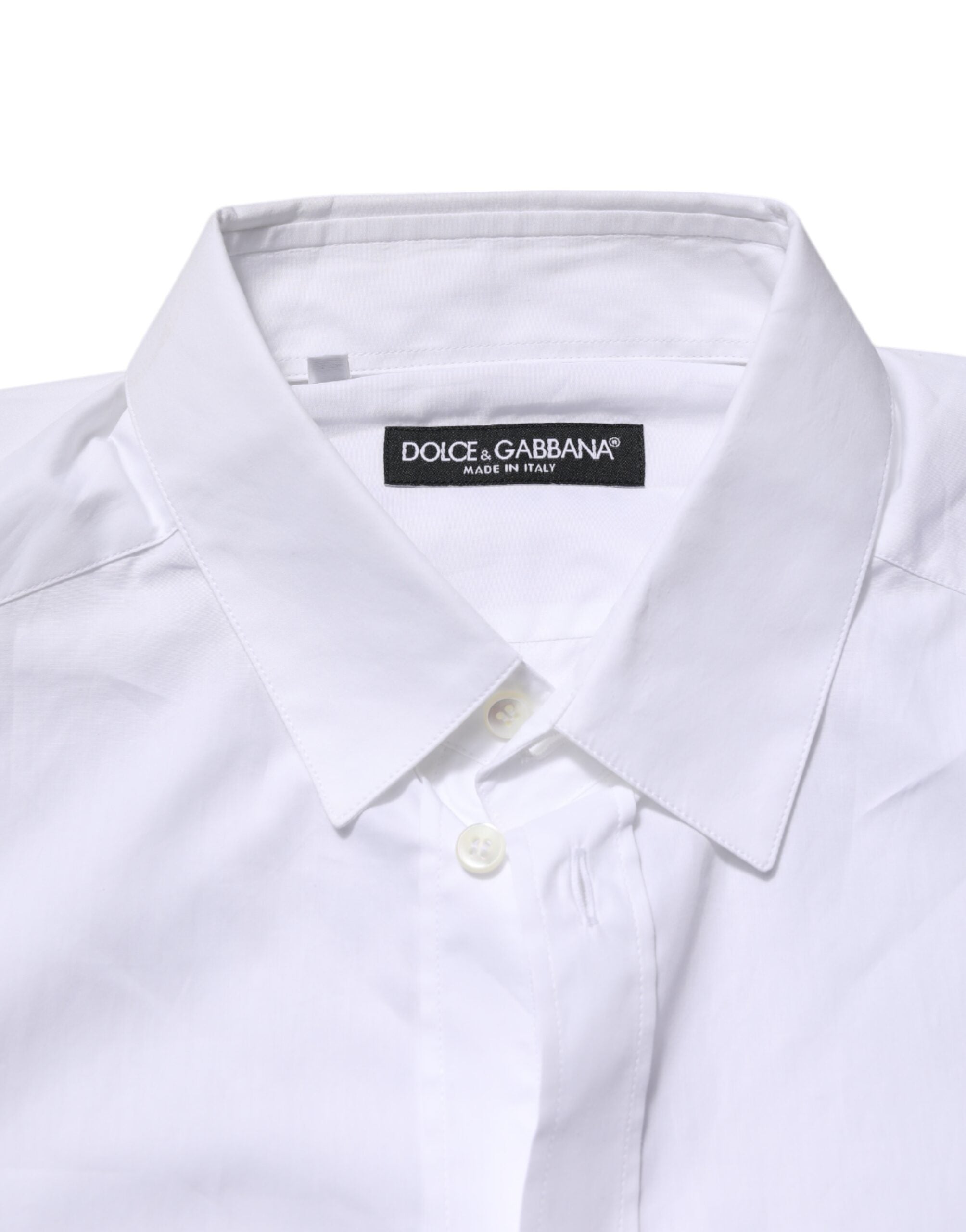 Dolce & Gabbana White Collared Long Sleeves Dress Formal Shirt