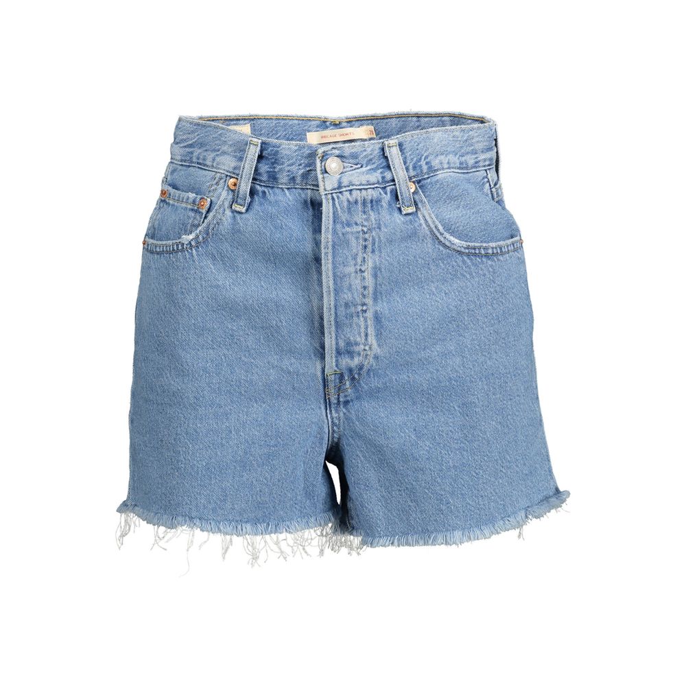 Ljusblå bomullsshorts för kvinnor