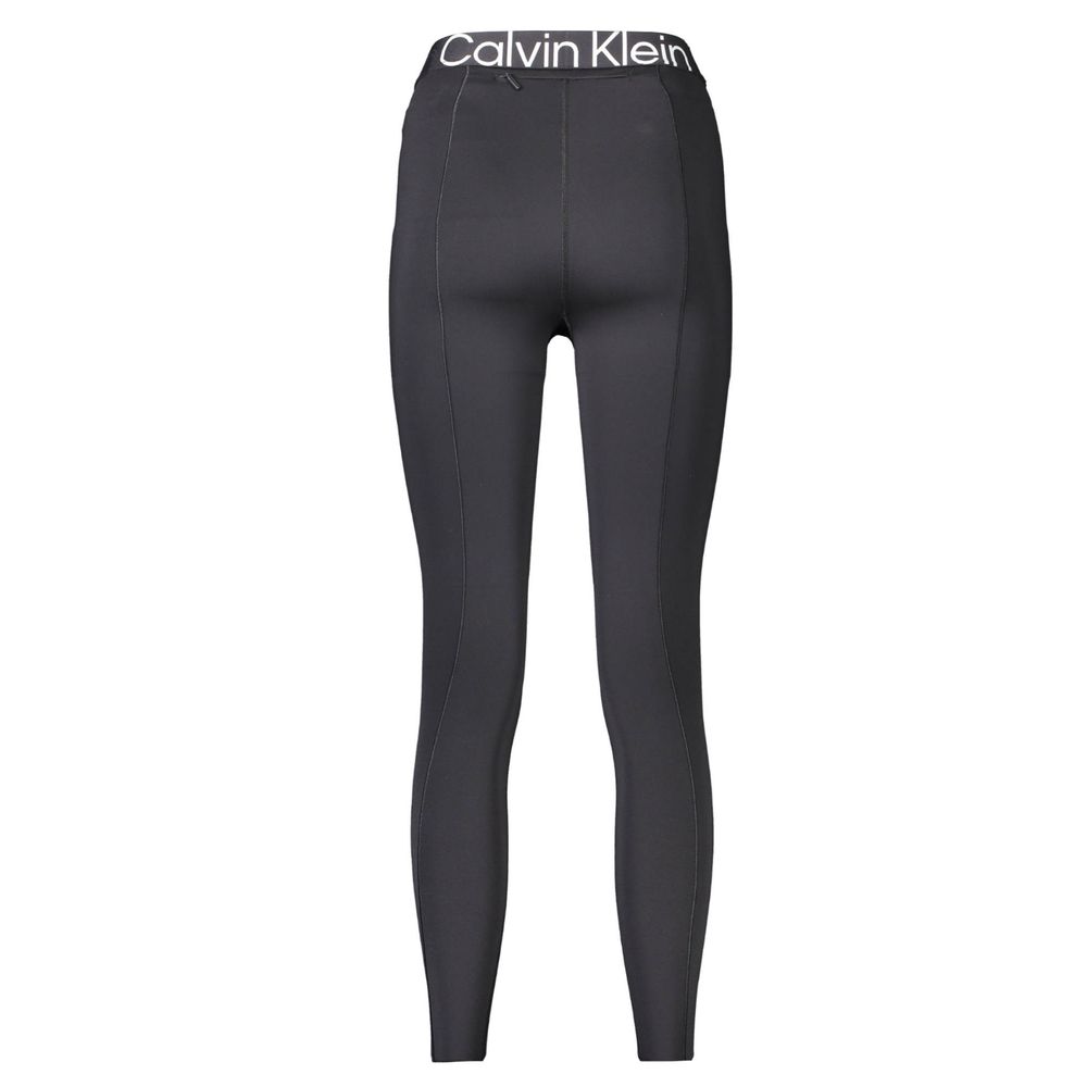 Svarta polyesterleggings för kvinnor