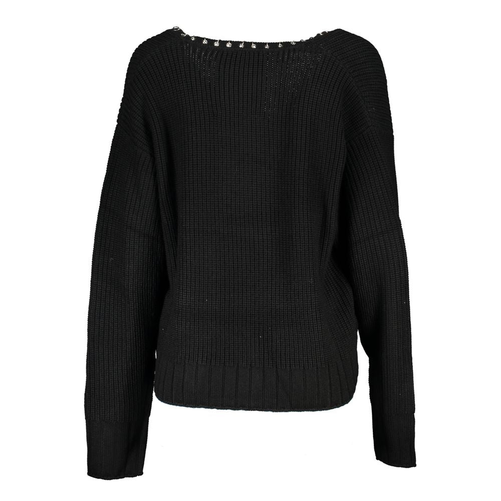 Elegant långärmad v-ringad tröja med eleganta detaljer