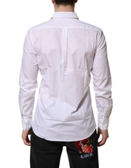 Dolce & Gabbana White Cotton Long Sleeves Dress Formal Shirt