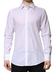 Dolce & Gabbana White MARTINI Long Sleeve Dress Formal Shirt