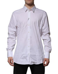 Dolce & Gabbana White GOLD Long Sleeve Dress Formal Shirt