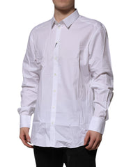 Dolce & Gabbana White GOLD Long Sleeve Dress Formal Shirt