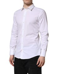 Dolce & Gabbana White GOLD Long Sleeve Dress Formal Shirt