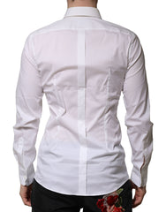 Dolce & Gabbana White GOLD Long Sleeve Dress Formal Shirt