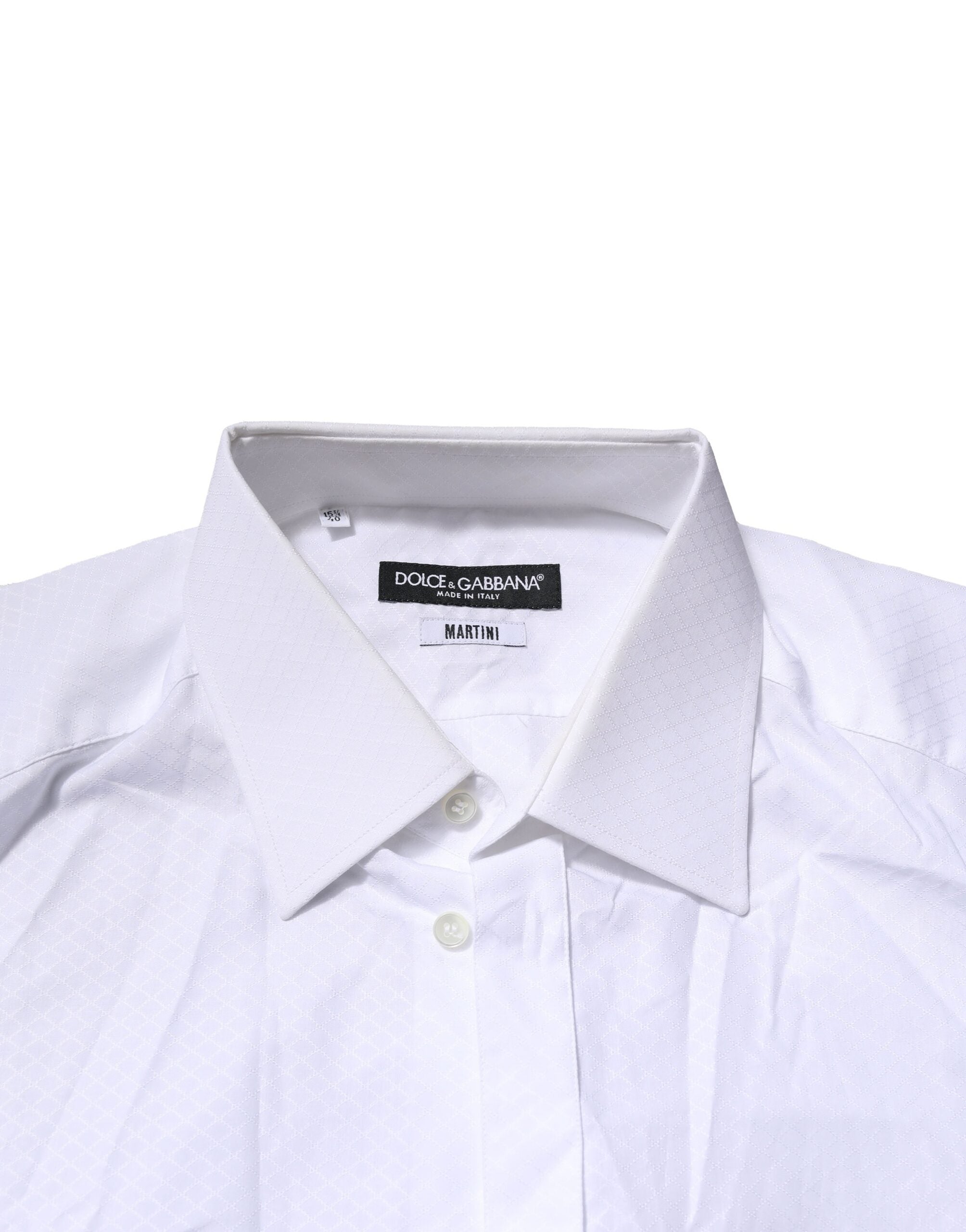 Dolce & Gabbana White MARTINI Cotton Men Dress Formal Shirt