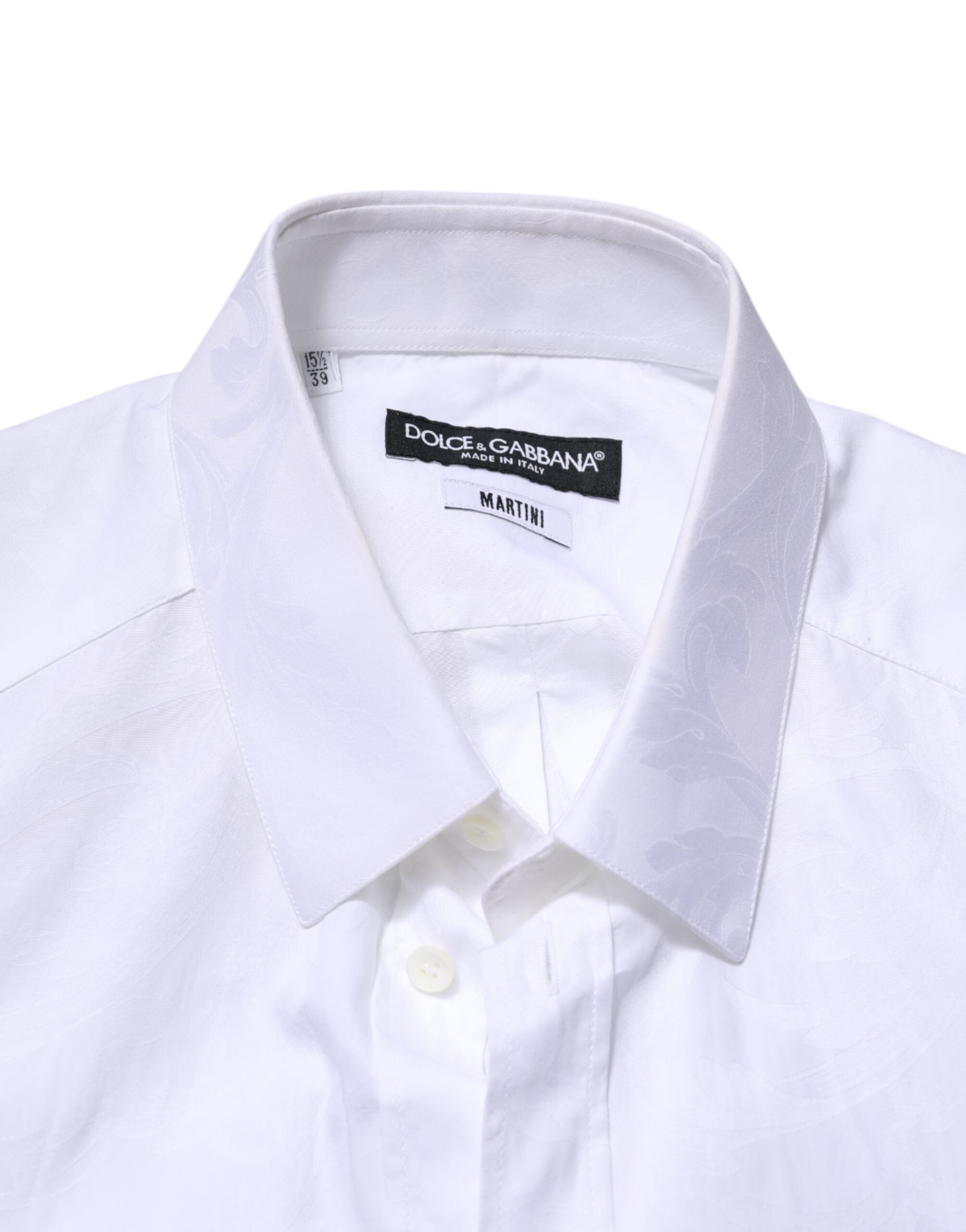 Dolce & Gabbana White MARTINI Cotton Long Sleeve Formal Shirt