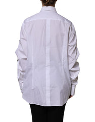 Dolce & Gabbana White Rhinestone Embellish Long Sleeves Top