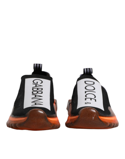 Dolce &amp; Gabbana Svarta Vita Slip On Sorrento Sneakers Skor