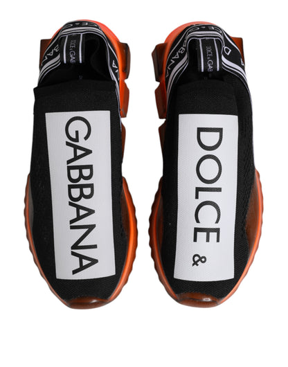 Dolce &amp; Gabbana Svarta Vita Slip On Sorrento Sneakers Skor