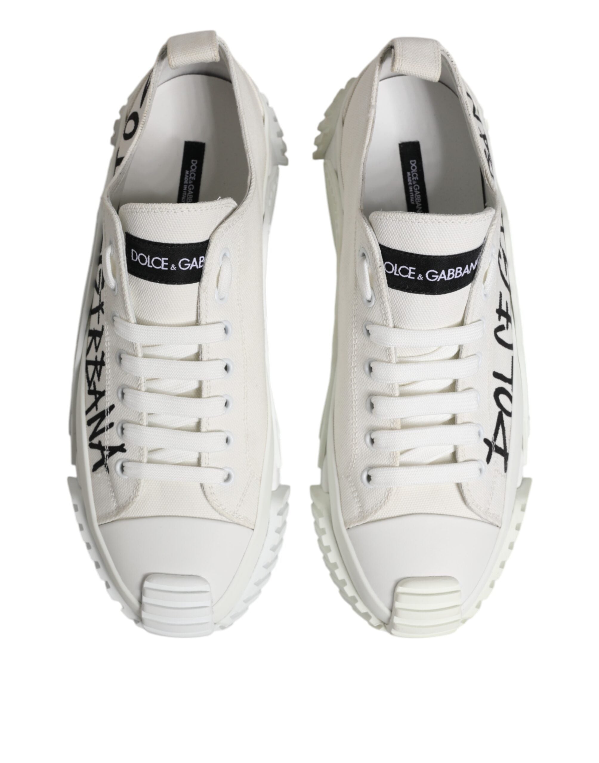 Dolce & Gabbana White Cotton NS1 Low Top Sneakers Shoes