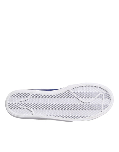 Nike Hvite Blå Lace Up Lave Topp Drop-Type PRM Sneakers Sko