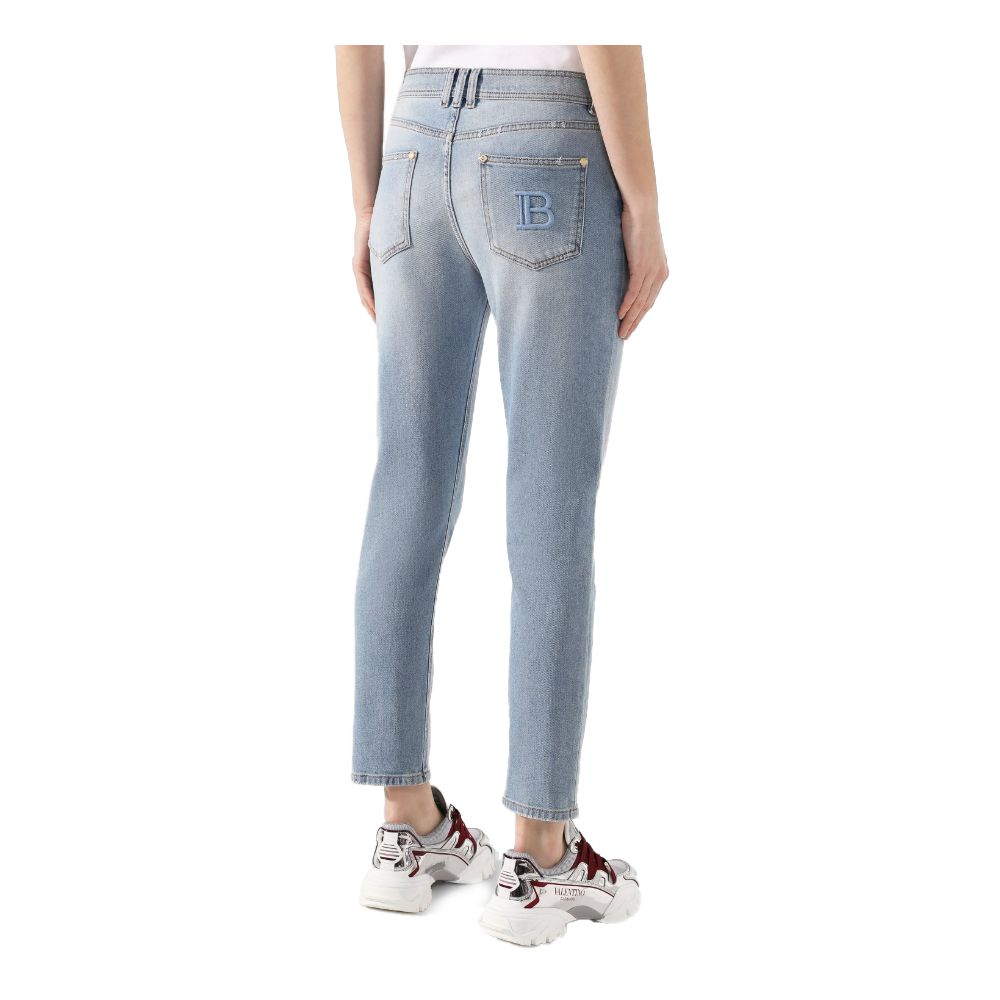 Blå bomullsjeans och byxor