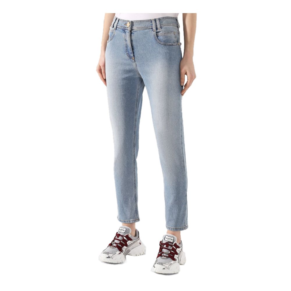 Blå bomullsjeans och byxor
