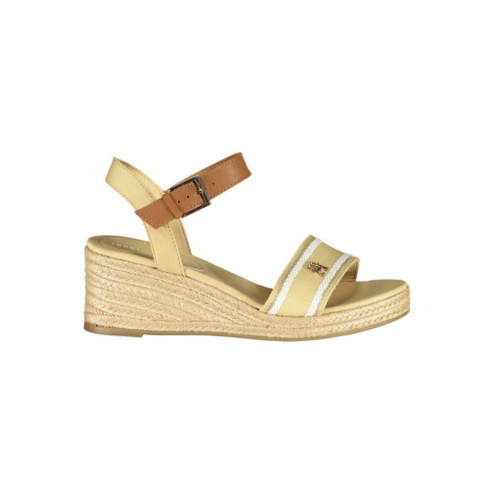 Beige polyester-sandal