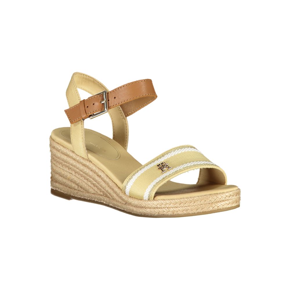 Beige polyester-sandal