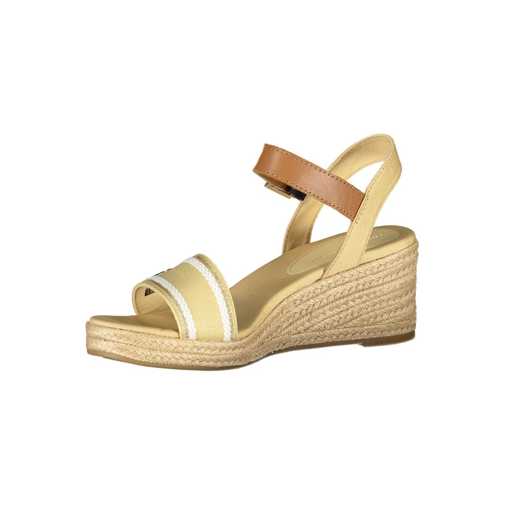 Beige polyester-sandal